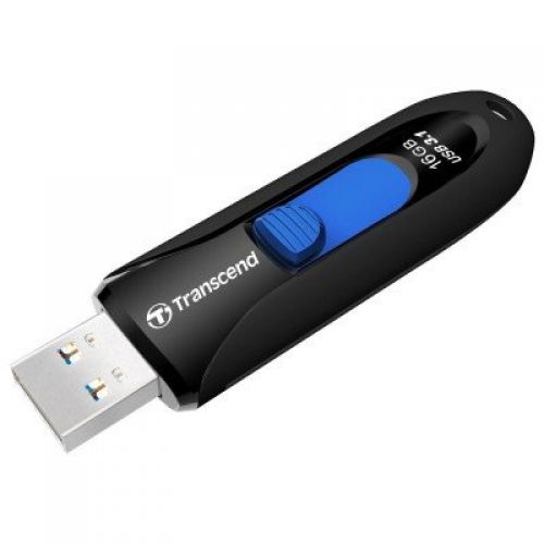 USB 16 GB, JetFlash 790K, USB3,1. 100/12 MB/s, Retractable, Black/Blue